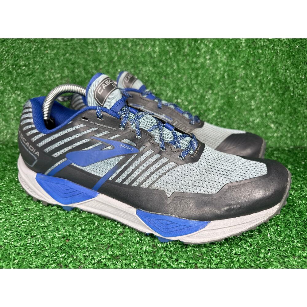 Brooks Cascadia 13 Men’s Size 9 D Medium Trail Running Shoes Blue/Ebony/Gray